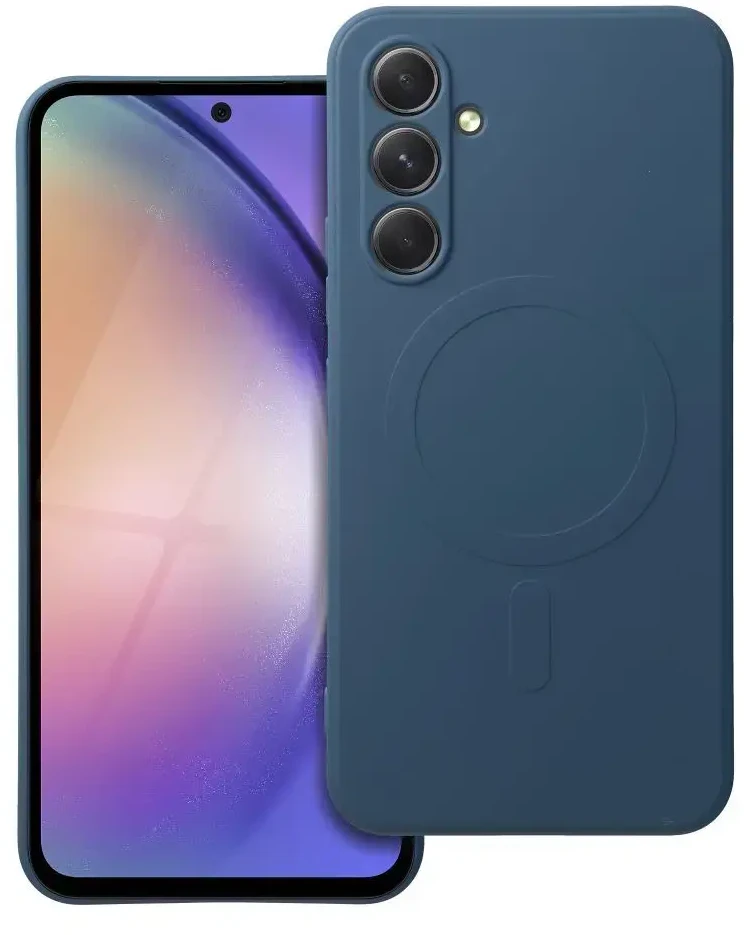 Oem SILICONE MAG COVER dėklas suderinamas su MagSafe skirtas Samsung Galaxy A54 mėlynos spalvos