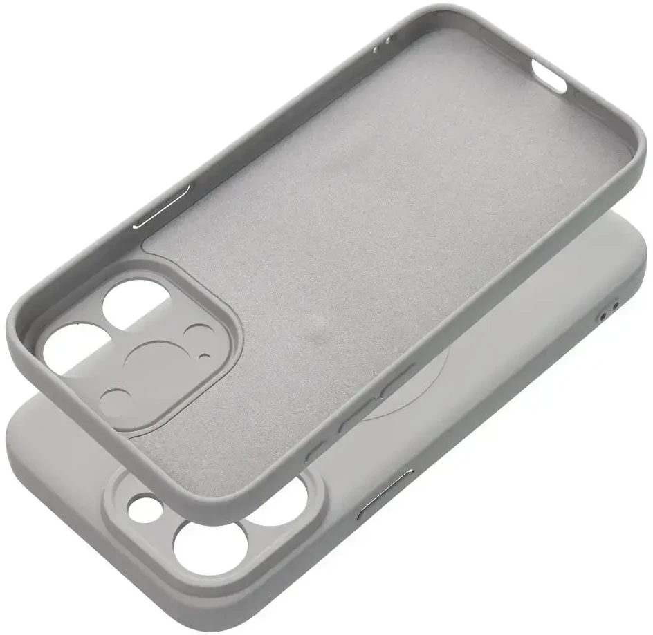 OEM dėklas, skirtas „iPhone 15 PRO MAX“ silikoniniam „MagSafe“ dėklui (kameros apsauga), titano pilkos spalvos