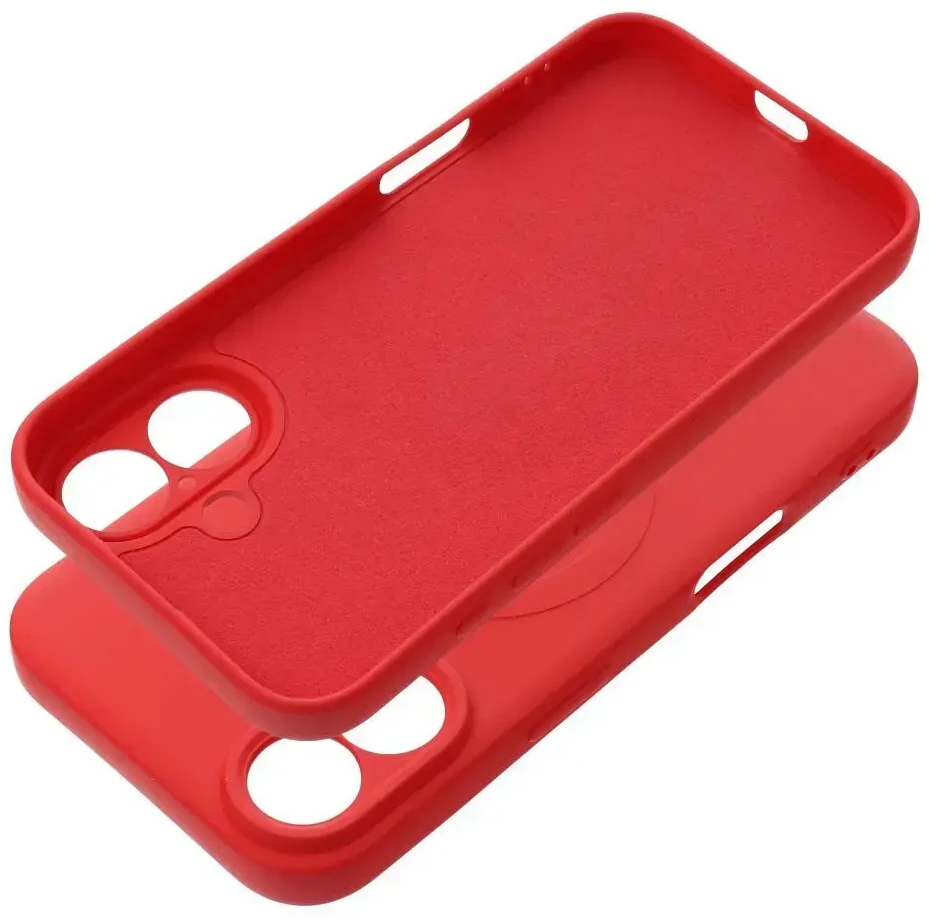 Oem Originalus „iPhone 16“ silikoninis dėklas, suderinamas su „MagSafe“ (fotoaparato apsauga), raudonas
