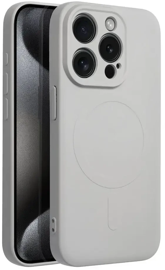Oem Dėklas Silicone Mag Cover (MagSafe) skirtas iPhone 15 Pro titano spalvos