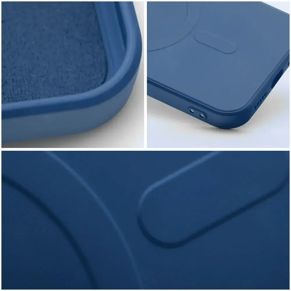OEM dėklas, skirtas „iPhone 13 MINI“ silikoniniam „Mag“ dėklui, suderinamas su „MagSafe“ (fotoaparato apsauga) mėlynas