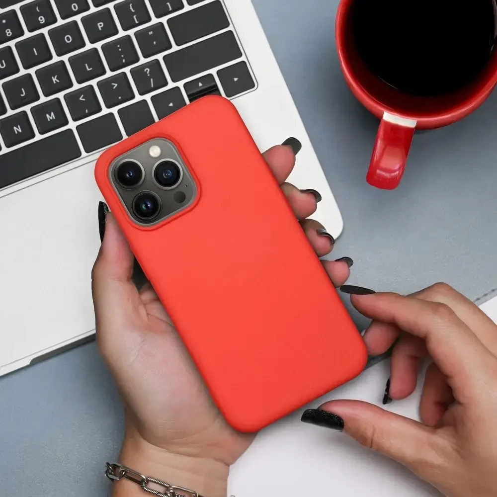 OEM dėklas, skirtas iPhone 14 PRO MAX silikoniniam dėklui, persikų spalvos