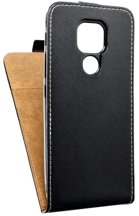 Oem Originalus vertikalus atverčiamas dėklas Motorola Moto E7 PLUS / G9 Play / G9 Slim Flexi Fresh, juodas