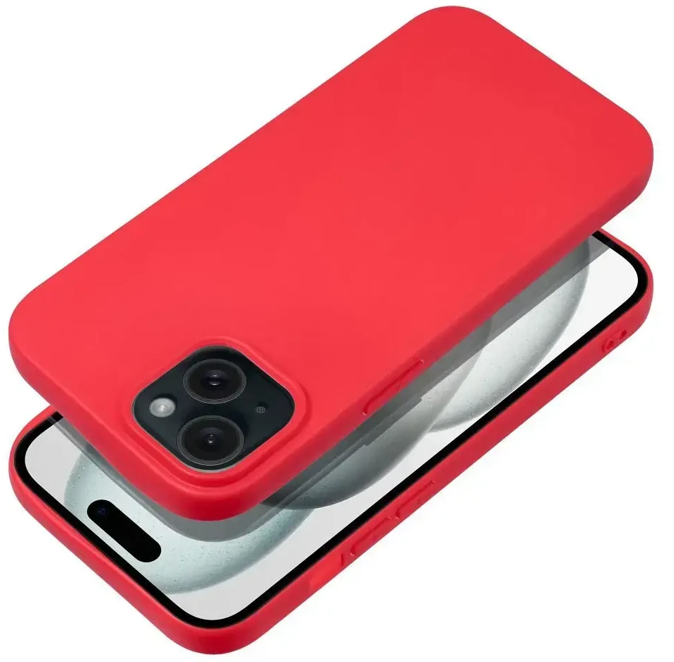 OEM dėklas, skirtas iPhone 15, minkštas, raudonas