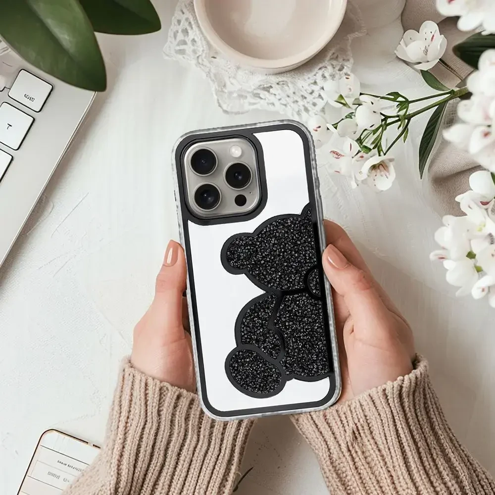 OEM dėklas, skirtas iPhone 11, juodas meškiukas