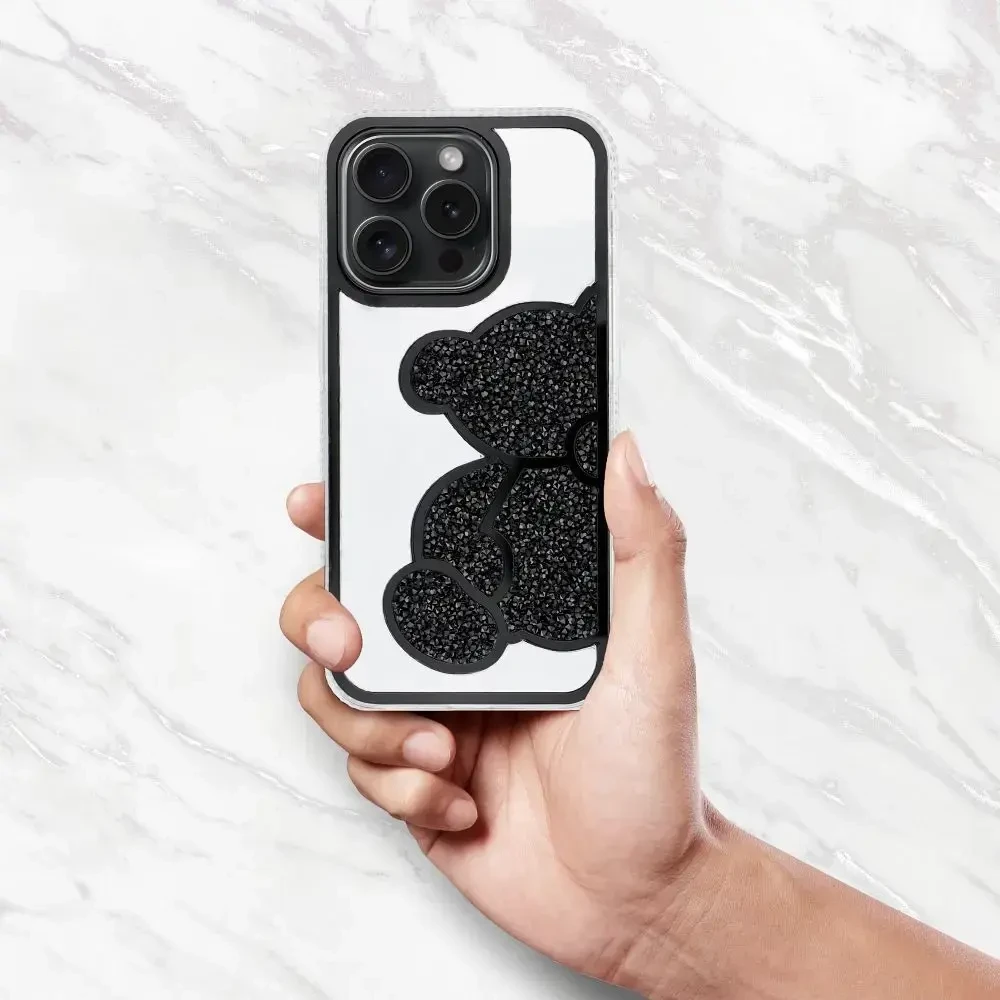 OEM dėklas, skirtas iPhone 11, juodas meškiukas