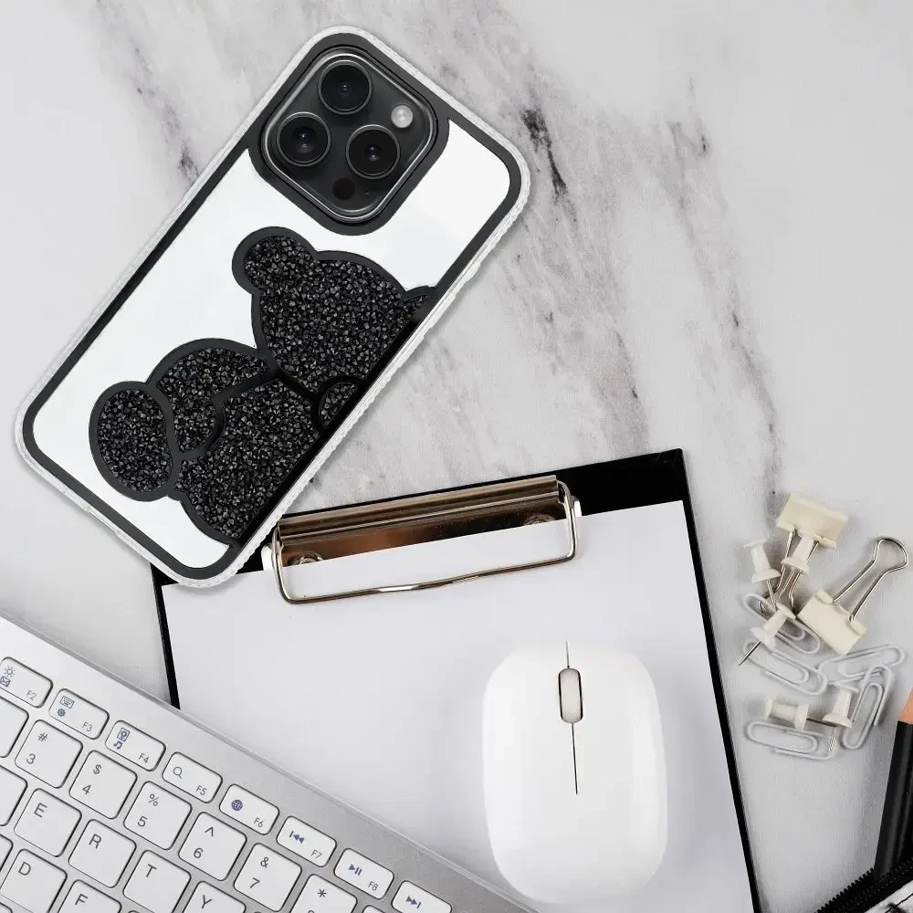 OEM dėklas, skirtas iPhone 11, juodas meškiukas