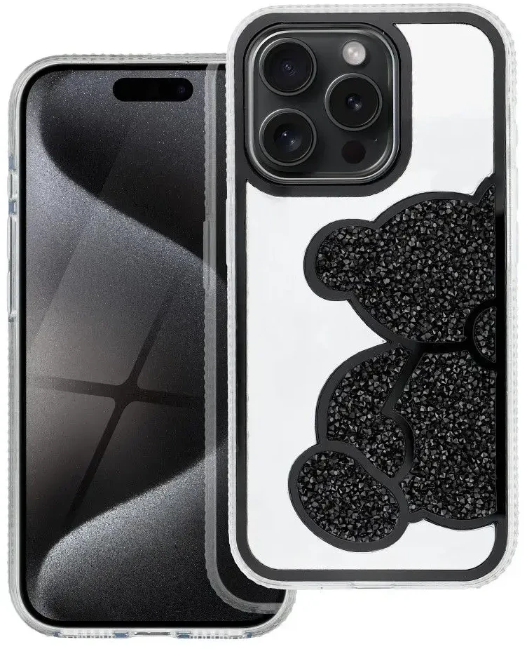 OEM dėklas, skirtas iPhone 11, juodas meškiukas