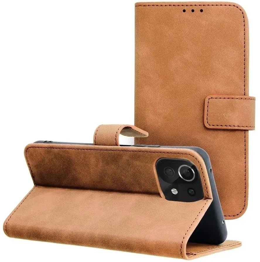 Forcell Oem TENDER Book Dėklas skirtas Xiaomi Redmi 10 / 10 2022 rudos spalvos