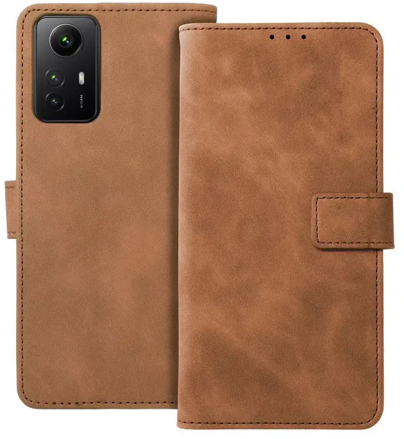 Oem TENDER Book dėklas skirtas Xiaomi Redmi Note 12S rudos spalvos