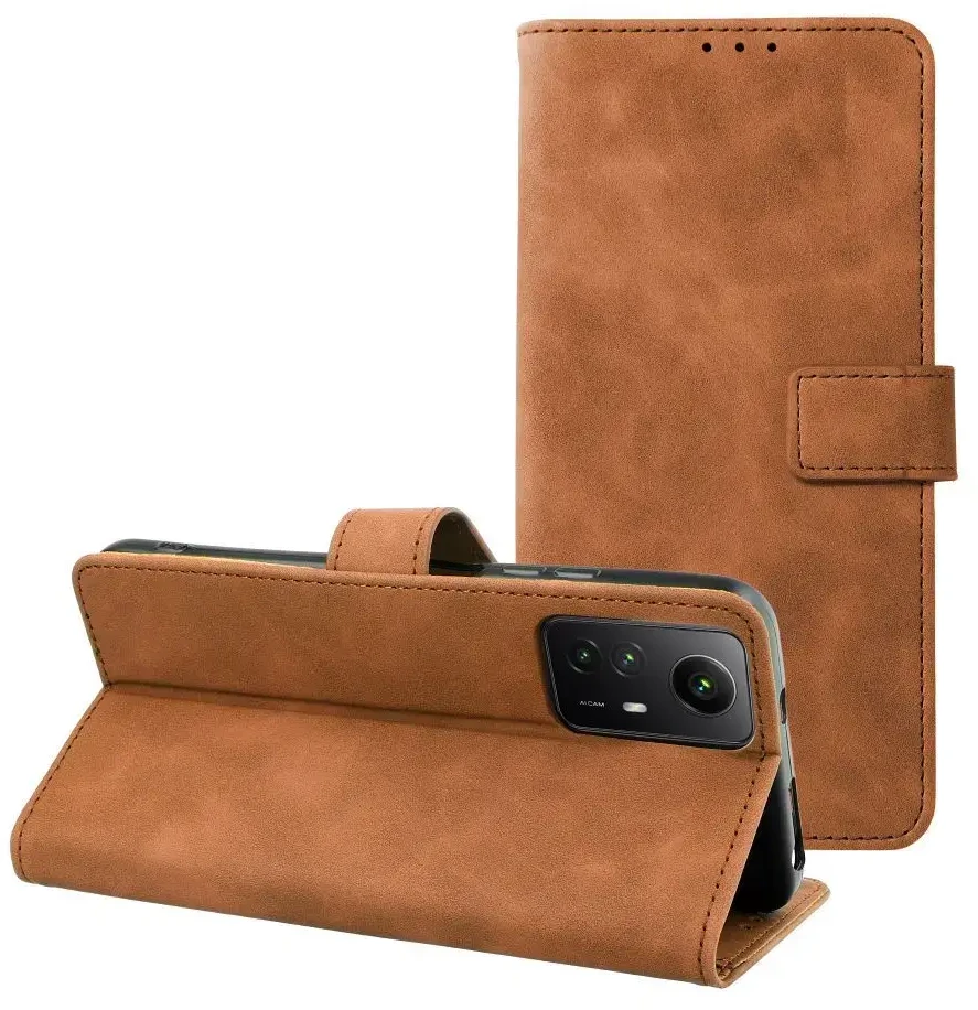 Oem TENDER Book dėklas skirtas Xiaomi Redmi Note 12S rudos spalvos