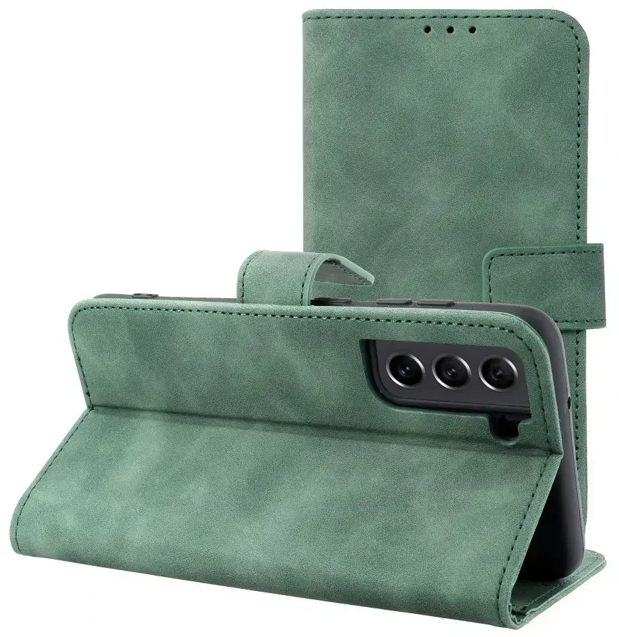 Oem TENDER Book Dėklas skirtas Samsung Galaxy S21 FE žalios spalvos