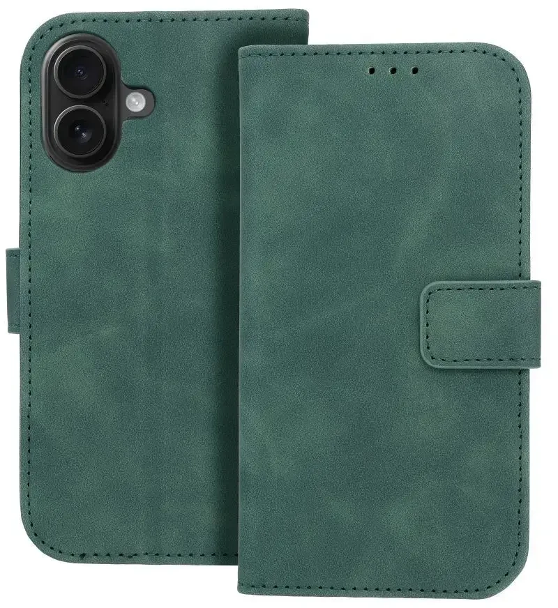 OEM atverčiamas dėklas iPhone 16 Tender Book žalias