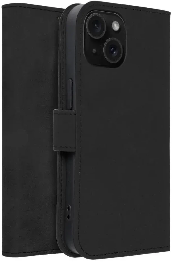 OEM atverčiamas dėklas iPhone 15 Tender Book juodas