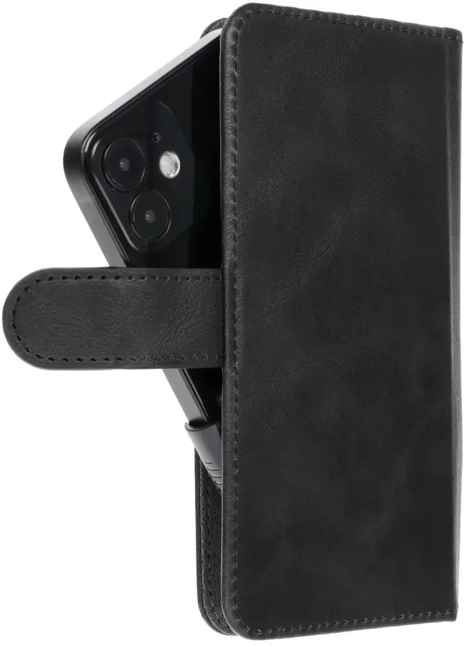 Oem Universal book dėklas COMMON dydis S skirtas Apple iPhone 12 / 13 / Samsung Galaxy S6 / A5 2016 / XCOVER 4 / S22 / HUAWEI P8 2017 juodos spalvos