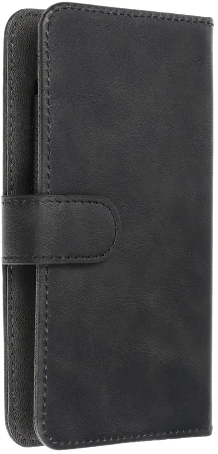 Oem Universal book dėklas COMMON dydis S skirtas Apple iPhone 12 / 13 / Samsung Galaxy S6 / A5 2016 / XCOVER 4 / S22 / HUAWEI P8 2017 juodos spalvos
