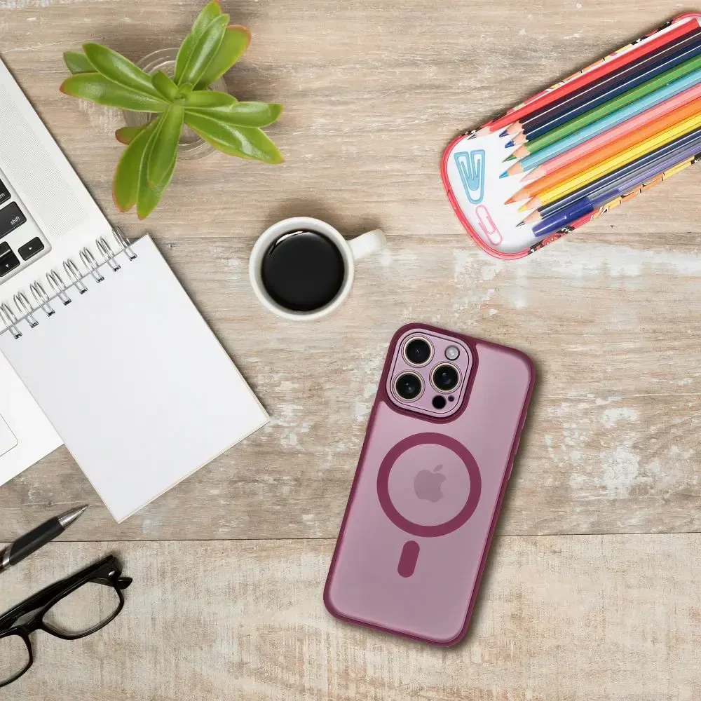 OEM dėklas, skirtas iPhone 13, Variete Mag dėklas, suderinamas su MagSafe violetine