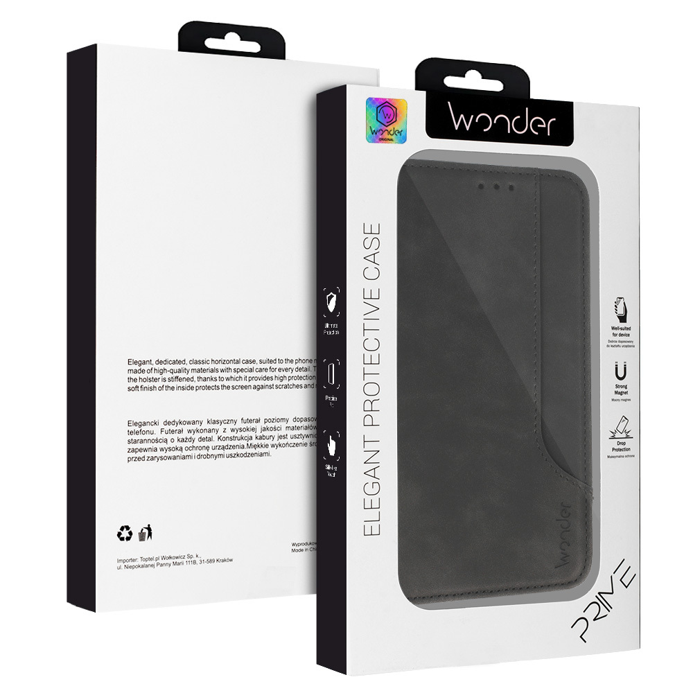 Wonder Prime dėklas skirtas Samsung Galaxy A13 4G juodos spalvos