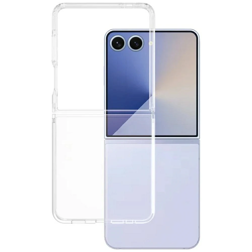 „Panzer Glass CARE by PanzerGlass“ kietas, geltonos spalvos dėklas, skirtas „Galaxy Flip7“, permatomas