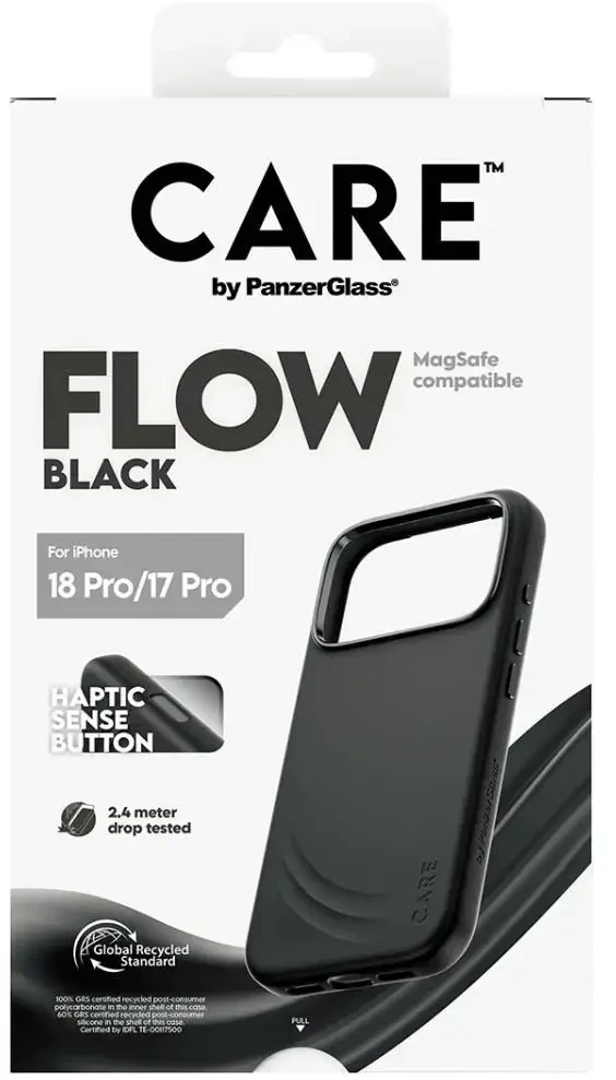 Panzer Glass CARE by PanzerGlass Feature FLOW telefono dėklas su MagSafe palaikymu, skirtas iPhone 18 Pro | iPhone 17 Pro, juodas