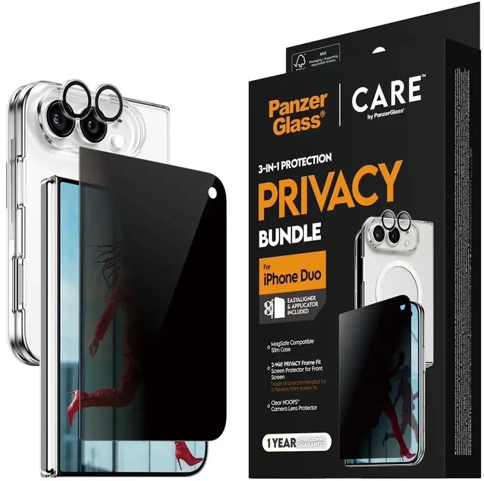 Panzer Glass CARE by PanzerGlass Flagship Explorer 3-in-1 dėklas + privatumo stiklas + objektyvas iPhone Duo