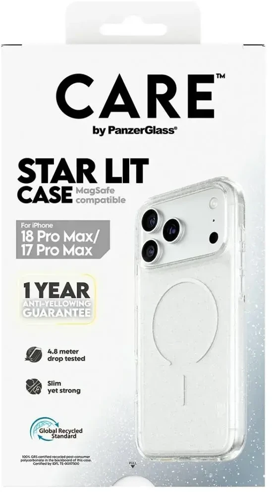 Panzer Glass CARE by PanzerGlass Star Lit telefono dėklas su MagSafe palaikymu iPhone 18 Pro Max | iPhone 17 Pro Max permatomas