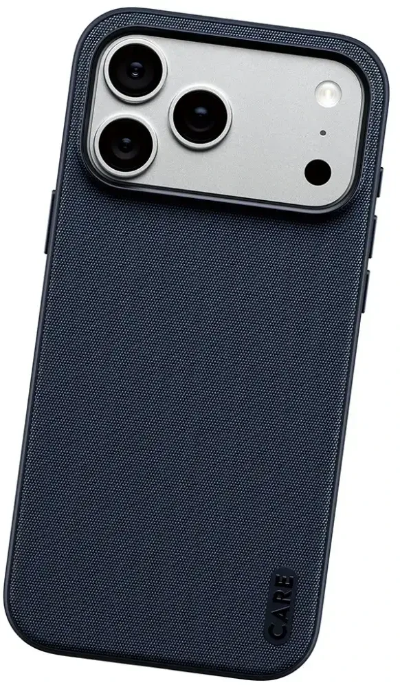 Dėklas Panzer Glass Case CARE by PanzerGlass Fusion Fabric MagSafe for iPhone 18 Pro Max / 17 Pro Max mėlynas