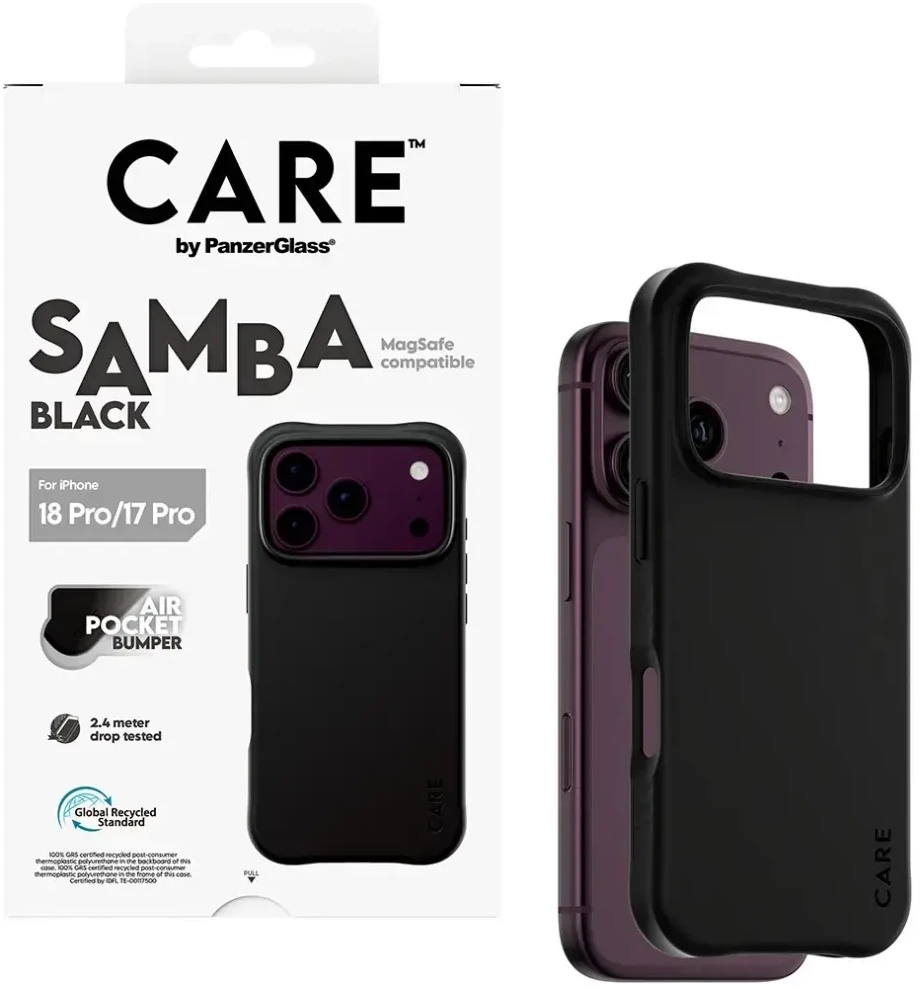 Dėklas Panzer Glass CARE by PanzerGlass Samba Case iP17/18 Pro Juodas m. MagSafe