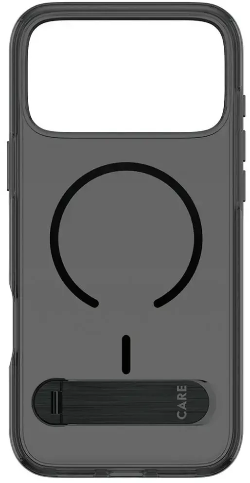 Dėklas Panzer Glass „Case CARE by PanzerGlass“ su „Kickstand“ dėklu, Juodas MagSafe, skirtas iPhone 18 Pro Max / 17 Pro Max, dūminės spalvos