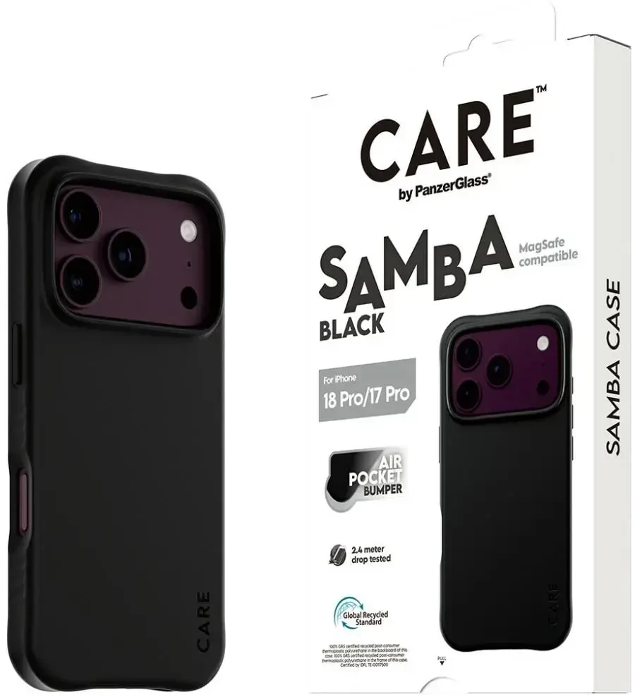 Dėklas Panzer Glass CARE by PanzerGlass Samba Case iP17/18 Pro Juodas m. MagSafe