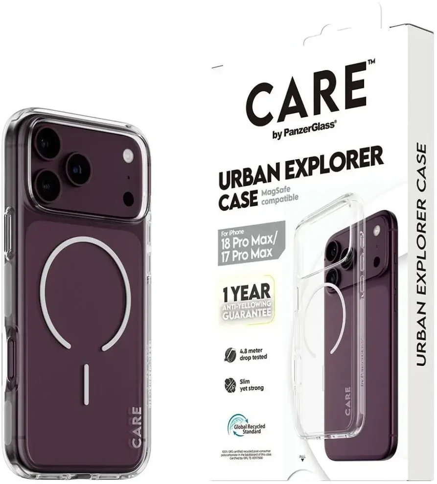 Dėklas Panzer Glass Case CARE by PanzerGlass Urban Explorer MagSafe do iPhone 18 Pro Max / iPhone 17 Pro Max transparent