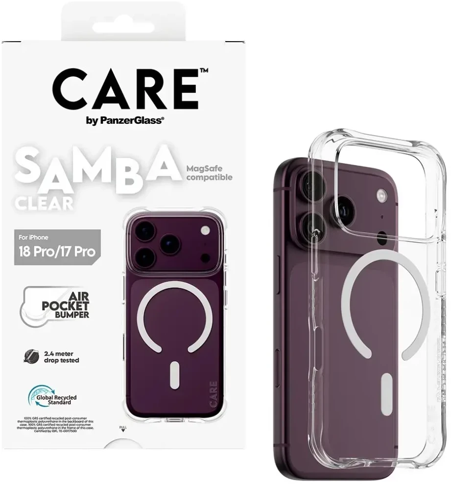 Dėklas Panzer Glass CARE by PanzerGlass Samba Case iP17/18 Pro Transparent MS baltas