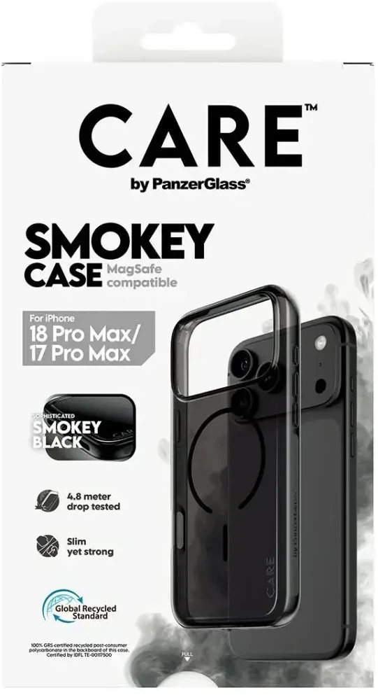 Dėklas Panzer Glass Case CARE by PanzerGlass Smokey w. Juodas MagSafe case for iPhone 18 Pro Max / iPhone 17ProMax juodas