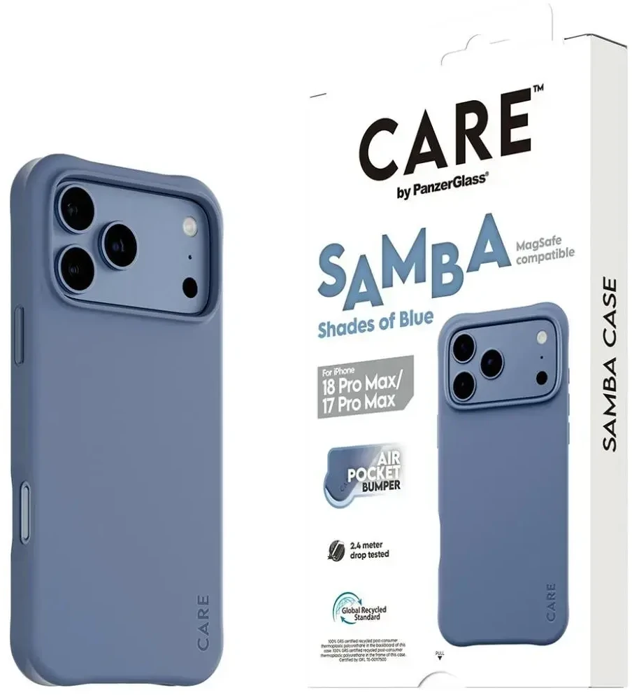 Dėklas Panzer Glass PanzerGlass CARE™ by ® Samba Case Shades of Mėlyna w. MagSafe iPhone 18 Pro Max | 17 Pro Max, Cover, Apple - iPhone 2026 Pro Max, Apple - iPhone 17 Pro Max, Mėlyna