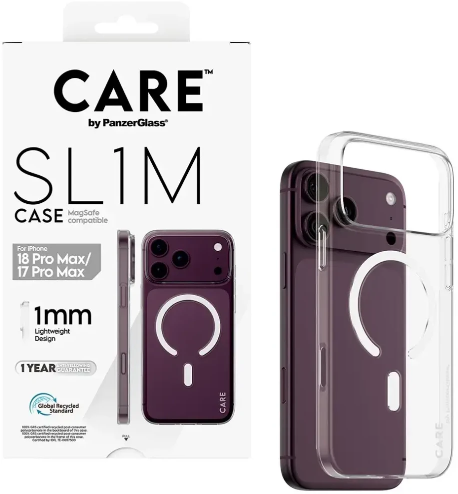 Dėklas Panzer Glass PanzerGlass CARE™ by ® SL1M Case Transparent w. MagSafe iPhone 18 Pro Max | 17 Pro Max, Cover, Apple - iPhone 18 Pro Max, Apple - iPhone 17 Pro Max, Transparent