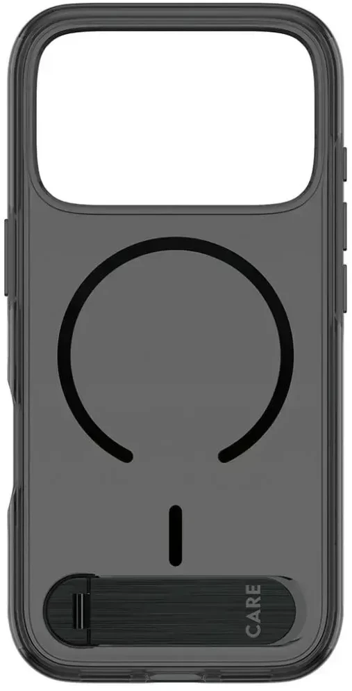 Dėklas Panzer Glass Case CARE by PanzerGlass Kickstand w. Juodas MagSafe for iPhone 18 Pro / 17 Pro smokey