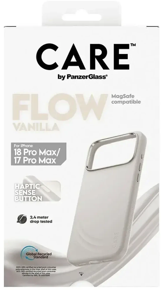 Panzer Glass „CARE by PanzerGlass“ „Feature FLOW“ „MagSafe“ dėklas, skirtas „iPhone 18 Pro Max“ / „17 Pro Max“, vanilės spalvos