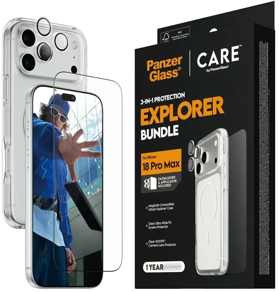 Panzer Glass Protective set CARE by PanzerGlass Flagship 3-in-1 Case+Glass+Lens for iPhone 18 Pro Max