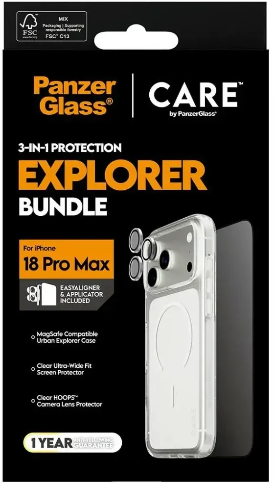 Panzer Glass Protective set CARE by PanzerGlass Flagship 3-in-1 Case+Glass+Lens for iPhone 18 Pro Max