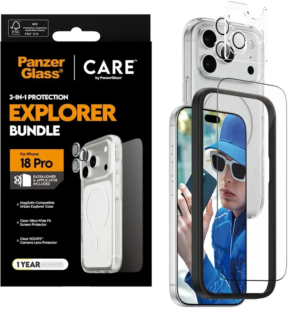 Panzer Glass Protective set CARE by PanzerGlass Flagship 3-in-1 Case+Glass+Lens for iPhone 18 Pro