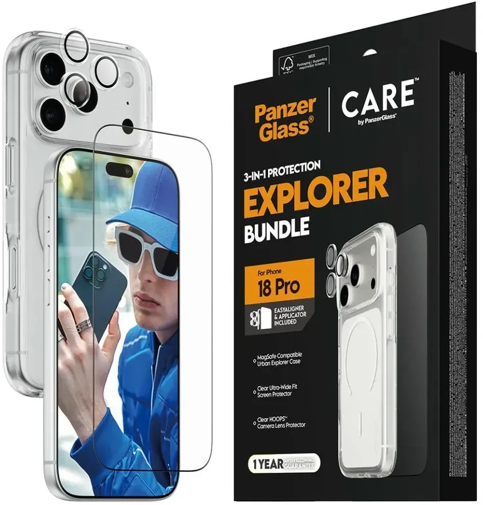 Panzer Glass Protective set CARE by PanzerGlass Flagship 3-in-1 Case+Glass+Lens for iPhone 18 Pro