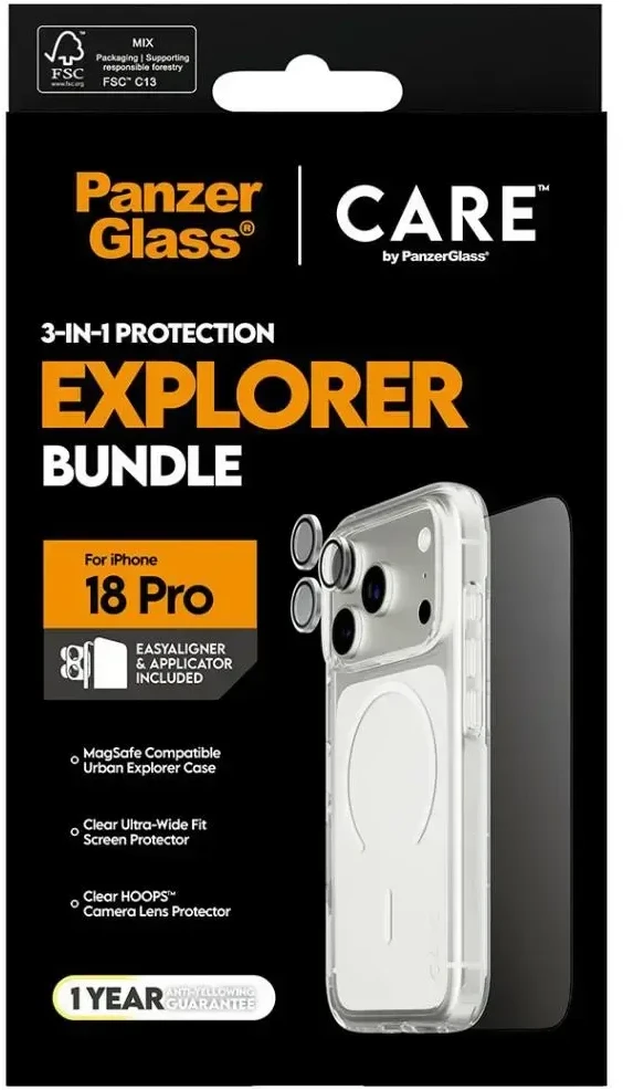 Panzer Glass Protective set CARE by PanzerGlass Flagship 3-in-1 Case+Glass+Lens for iPhone 18 Pro