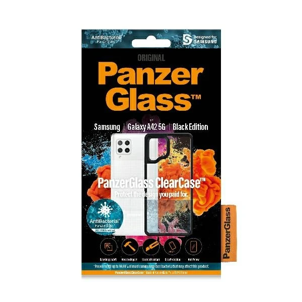 Panzer Glass PanzerGlass | Skaidrus dėklas | Samsung | Galaxy A42 5G | Grūdintas stiklas | AB Juodas | Tinkamas atvejams; Daugiau nei 19 % geresnis apsaugos efektyvumas; Plastikinis rėmas, supantis galines kameras; Grūdintas stiklas nuo senėjimo; Darbai w. belaidis įkrovimas; korio raštas, pagerinantis smūgio absorbciją; Plonas madingas dizainas; Visuose kampuose šiek tiek išpūsti buferiai, kad sustiprintų apsaugą