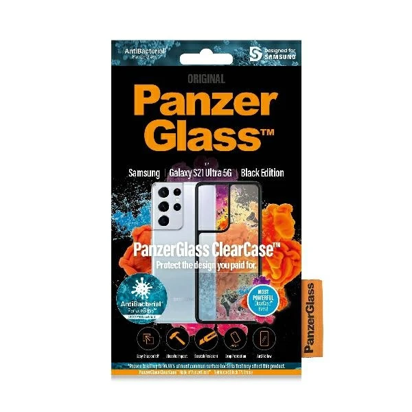 Panzer Glass PanzerGlass skaidrus dėklas Samsung, Galaxy S21 Ultra, Juodas