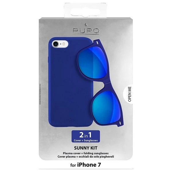 Puro Sunny Kit Apple iPhone 7/8 + akiniai SE 2020 / SE 2022 dėklas telefonui mėlynos spalvos IPC747SUNNYKIT1BLUE
