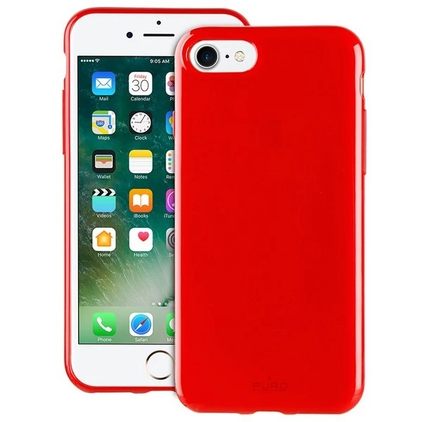 PURO Sunny Kit - dėklas Apple iPhone SE (2022/2020) / 8/7 + sulankstomi akiniai nuo saulės (raudonas)