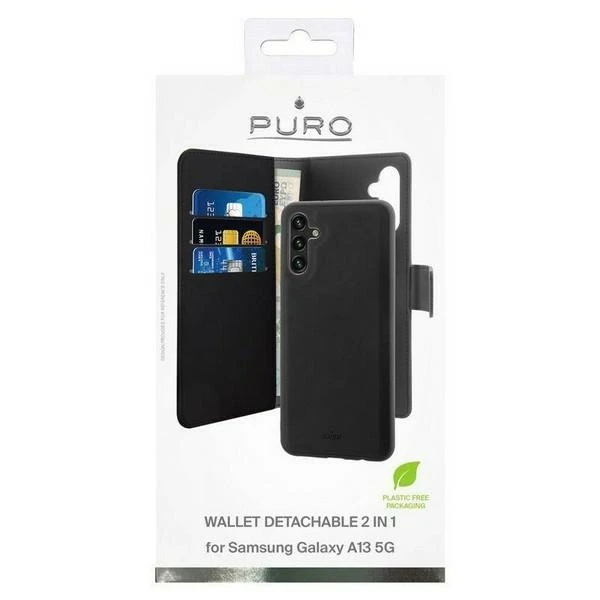 Dėklas Puro PURO piniginė (juoda) 2w1 Samsung Galaxy A13 5G