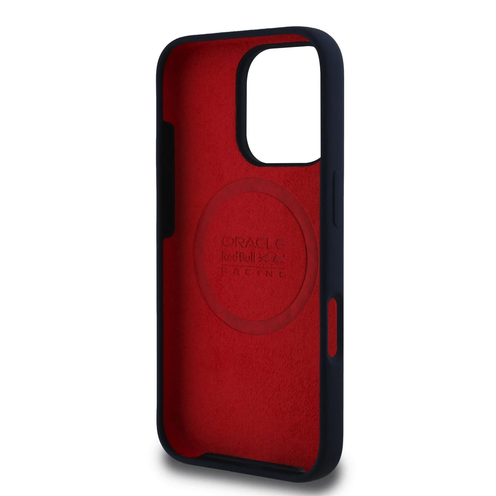 Red Bull Raudona Bull Raudona Bull silikoninis Horizontal Logo MagSafe Apple iPhone 16 Pro dėklas telefonui mėlynos spalvos