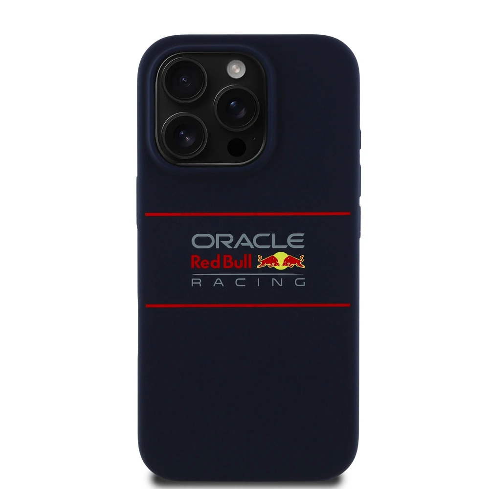 Red Bull Raudona Bull Raudona Bull silikoninis Horizontal Logo MagSafe Apple iPhone 16 Pro dėklas telefonui mėlynos spalvos