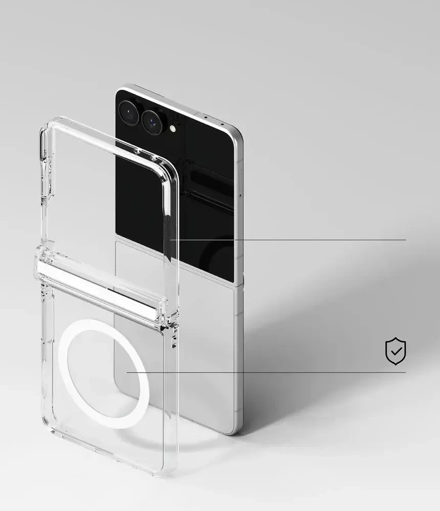 RINGKE FUSION FLAP MAGNETINIS MagSafe DĖKLAS Samsung Galaxy Z FLIP 8 SKAIDRUS